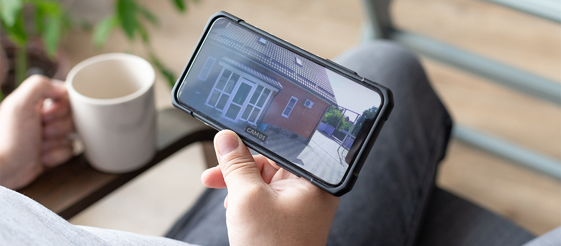 CCTV camera monitoring on mobile phone