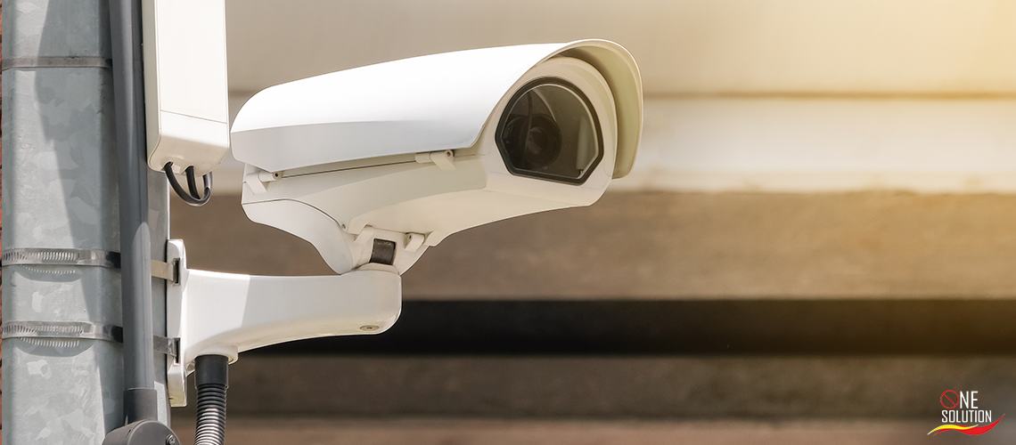 white cctv camera